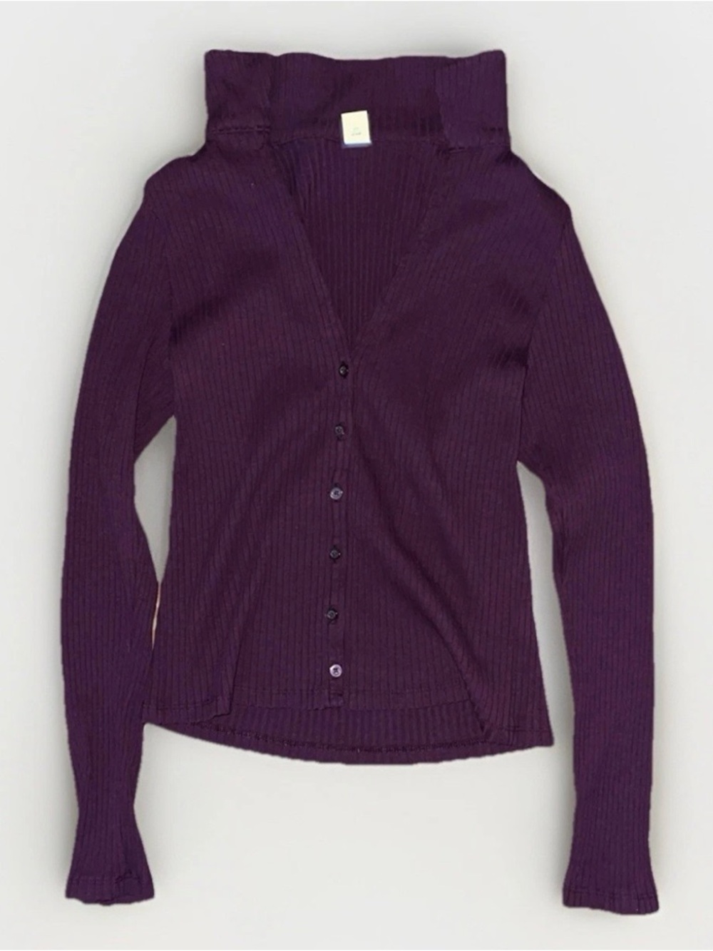 Old Navy Burgundy Ribbed Button Front Top Size M